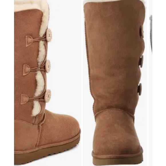 “Ugg” Bailey triple button boot in chestnut;size 5 - Picture 4 of 16